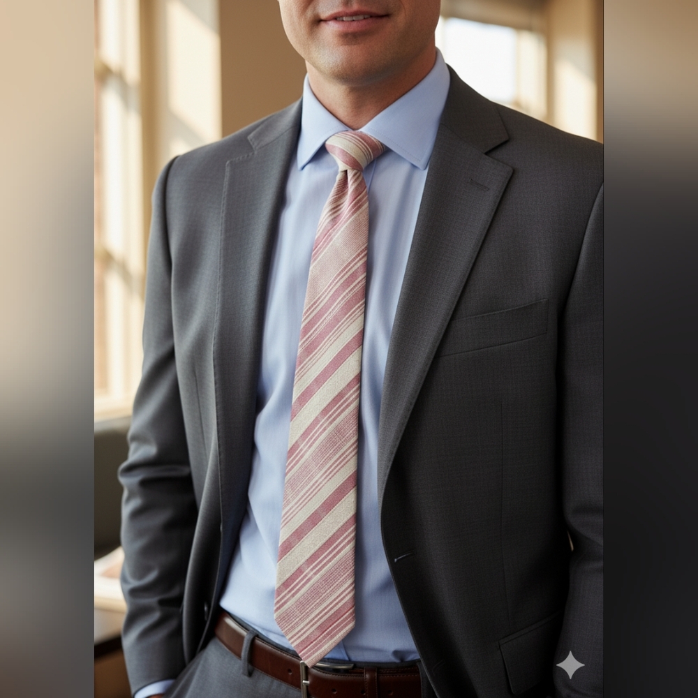 Skinny Tie Madness red/ white stripe tie